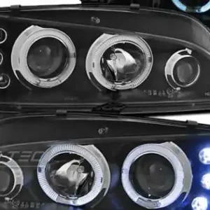 Faruri PEUGEOT 306 05.97-03.01 Angel Eyes negru Reduceri