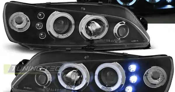 Faruri PEUGEOT 306 05.97-03.01 Angel Eyes negru Reduceri