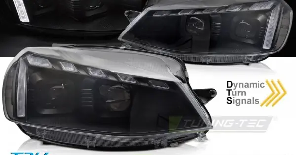 Comandă acum Faruri negru Led DRL SEQ compatibil cu VW GOLF 7 17-19
