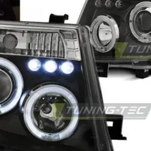 Faruri NISSAN NAVARA D40/PATHFINDER 05-10 Angel Eyes negru Livrare gratuită