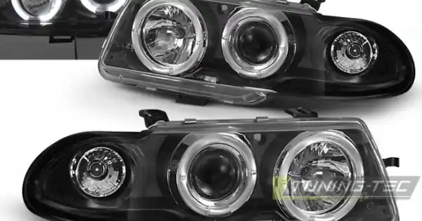 Faruri OPEL ASTRA F 09.91-08.94 Angel Eyes negru Premium