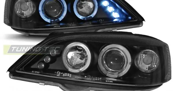 Livrare rapidă Faruri OPEL ASTRA G 02.98-02.04 Angel Eyes negru