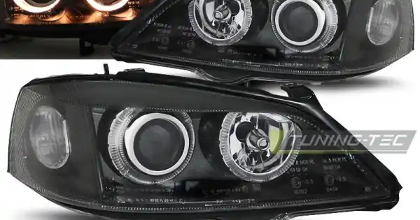 Faruri OPEL ASTRA G 09.97-02.04 Angel Eyes negru Ofertă