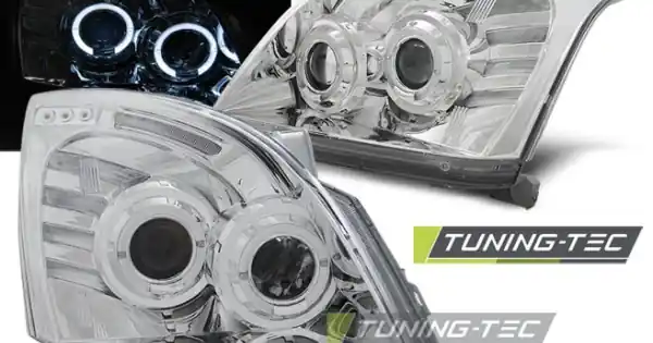 Faruri TOYOTA LAND CRUISER 120 03-09 Angel Eyes crom Reducere de preț