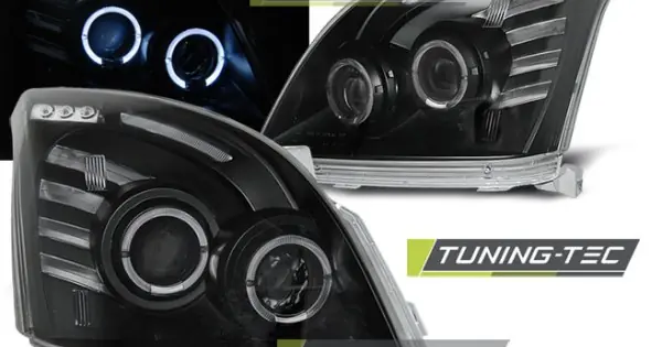 Livrare gratuită Faruri TOYOTA LAND CRUISER 120 03-09 Angel Eyes negru