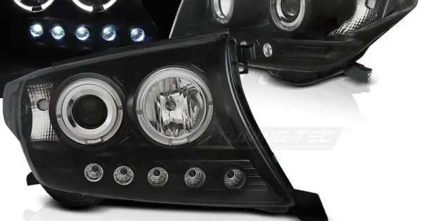 Plată securizată Faruri TOYOTA LAND CRUISER FJ200 07-12 Angel Eyes negru