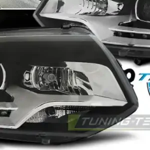Faruri True Drl cu fundal negru compatibil cu VW T5 2010-15 Retur ușor