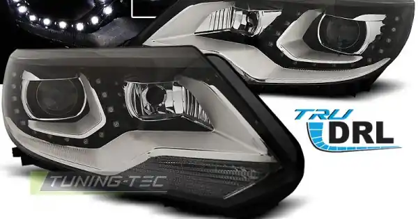 Reduceri Faruri True Drl cu fundal negru compatibil cu VW TIGUAN 2011 - 12.2015