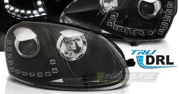 Promoție Faruri True Drl negru compatibil cu VW GOLF 5 10.03-09
