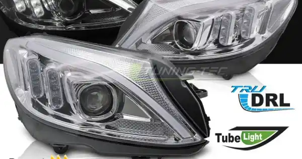 Ultima șansă Faruri Tube Led crom compatibil cu MERCEDES W205 14-18
