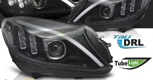 Cumpără online Faruri Tube Led negru compatibil cu MERCEDES W205 14-18
