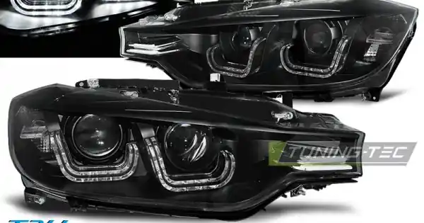 Nu rata Faruri U-Led negru compatibil cu BMW F30/F31 10.11 - 05.15
