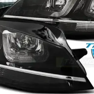 Vezi acum Faruri U-Led negru WITH crom LINE compatibil cu VW GOLF 7 11.12-17
