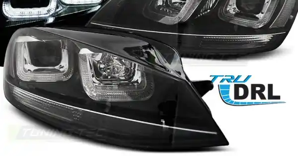 Ieftin Faruri U-Led negru WITH negru LINE compatibil cu VW GOLF 7 11.12-17