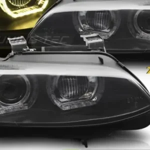 Faruri Xenon Angel Eyes 3D BMW E92 E93 (2006-2010) DRL Yellow – E6 Cumpărături sigure