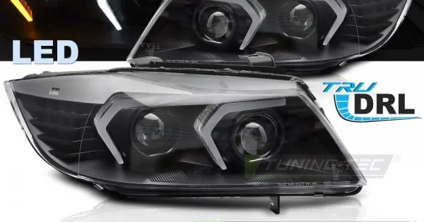 Retur gratuit FULL Led Faruri negru compatibil cu BMW E90/E91 05-08
