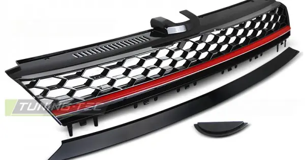 Preț redus Grila radiator negru rosu compatibil cu VW GOLF 7 13-17