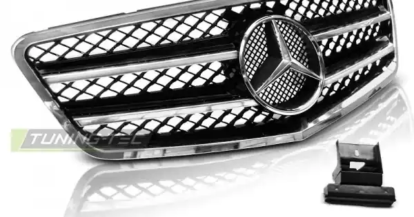 Grila sport negru-crom compatibil cu MERCEDES W212 09-13 Preț mic