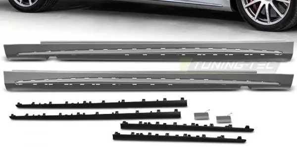 Plată securizată Praguri sport negru compatibil cu MERCEDES S-KLASA W222 13-18 LONG VERSION