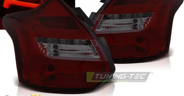 Set Stopuri FORD FOCUS 3 11-10.14 HATCHBACK RED fumuriu Led BAR SEQ IND. Plată sigură