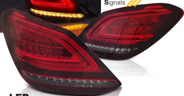 Set Stopuri MERCEDES C-KLASA W205 SEDAN 14-18 rosu-alb Led Chilipir