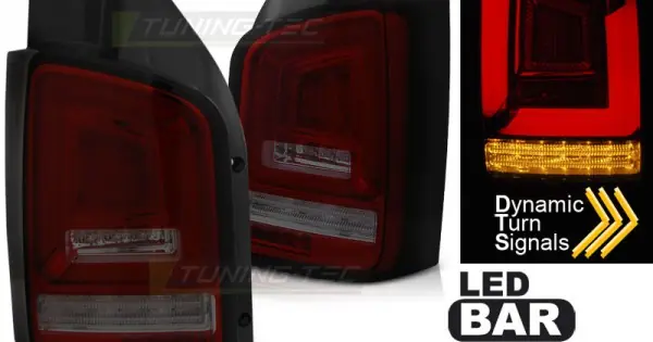 Promoție Stopuri tub led rosu fumuriu SEQ compatibil cu VW T5 10-15