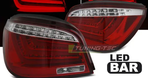Stopuri tub led rosu-alb compatibil cu BMW E60 LCI 07-10 Retur gratuit