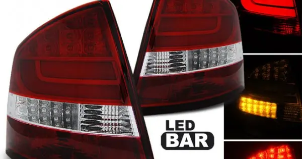 Ofertă exclusivă Stopuri tub led rosu-alb compatibil cu SKODA OCTAVIA II SEDAN 04-12