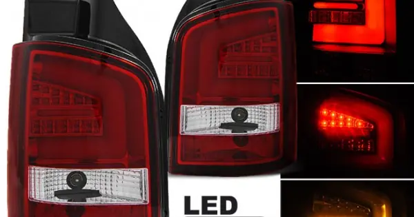 Reducere extra Stopuri tub led rosu-alb compatibil cu VW T5 04.03-09