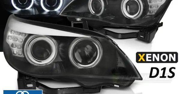 Preț redus XENON D1S Faruri CCFL cu Angel Eyes pe fundal negru Led INDICATOR compatibil cu BMW E60/E61 05-07