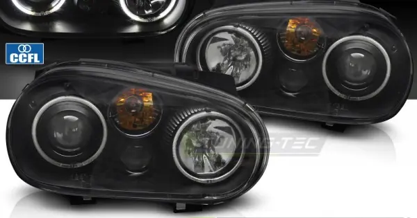 Faruri Angel Eyes CCFL VW Golf 4 (1997-2006) – Projector, E9 Preferatul clienților