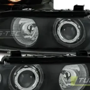 Faruri cu Angel Eye pe fundal negru compatibil cu BMW E39 09.95-06.03 Cel mai bun preț