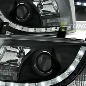 Faruri cu DRL pe fundal negru compatibil cu VW T4 90-03.03 TRANsportER Calitate înaltă