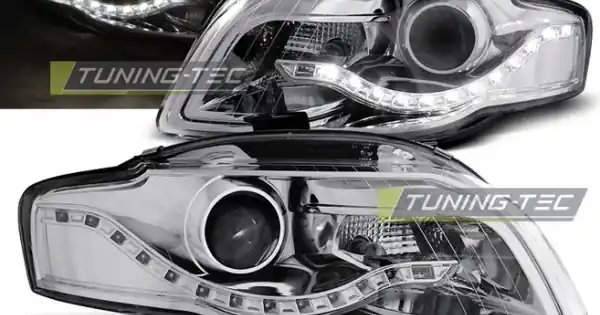 Expediere rapidă Faruri DAYLIGHT crom compatibil cu AUDI A4 B7 11.04-03.08