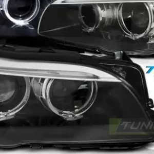 Faruri cu Xenon cu Angel Eyes si Led DRL pe fundal negru compatibil cu BMW F10,F11 10-07.13 Plată securizată