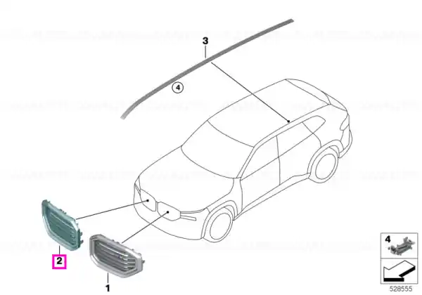 Plată sigură Grila frontala radiator, dreapta - BMW XM G09