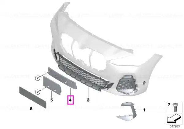 Lichidare de stoc Suport fata placuta numar inmatriculare - BMW Seria 2 U06 Active Tourer