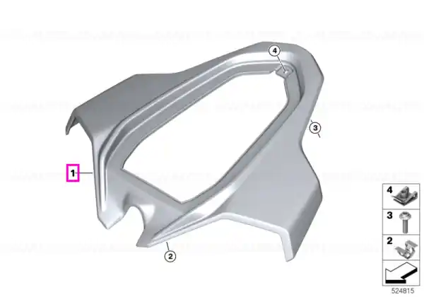 Doar azi Panou ornamental posterior central, nevopsit - BMW Motorrad K66 (M 1000 RR), K67 (S 1000 RR) - tip motor A67