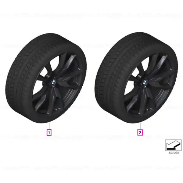 Calitate înaltă Roată completă de iarnă - M V-Spoke 755M cu anvelopa Continental VikingContact 7 - 275/40R22 107H XL - BMW X7 G07 LCI - punte față