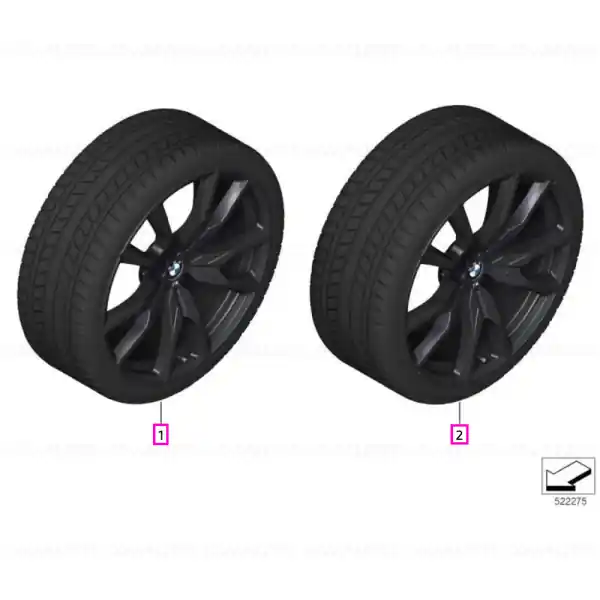 Vezi acum Roată completă de iarnă - M V-Spoke 755M cu anvelopa Continental VikingContact 7 - 315/35R22 111H XL - BMW X7 G07 LCI - punte spate