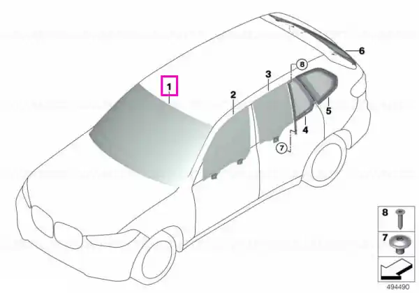 Ofertă Parbriz tenta verde, pre-echipare senzori ploaie/lumina/ceata, ADCAM/HUD - BMW X5 G06 F96 M - cu asistenta