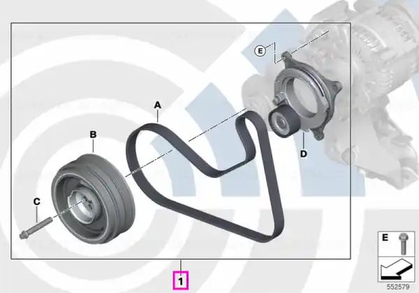 Kit reparatie curea accesorii complet (Value Parts) - BMW Seria 1 F20 F21, Seria 2 F22 F23, Seria 3 F30 F31, Seria 4 F32 F36 - tip motor B38 Preț redus