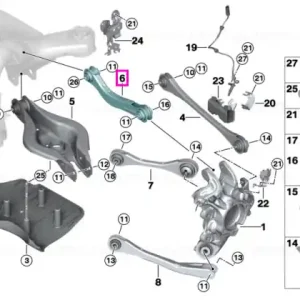 Brat suspensie stanga cu bucsa, punte spate - BMW i4 G26 Transport gratuit