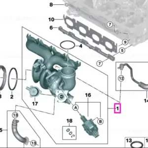 Turbocompresor/Turbina cu galerie de evacuare inclusa - BMW Seria 1 F40, Seria 2 F44, X2 F39 - Mini Clubman F54, Countryman F60 - tip motor B48E Retur gratuit