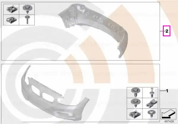 Nu rata Set piese suplimentare montaj bara protectie spate, Kit Value Parts - BMW Seria 2 F45 F46