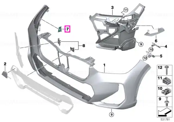 Ultima șansă Kit montaj senzori parcare PDC/PMA, bara protectie fata, M - BMW X1L U12, X1 U11