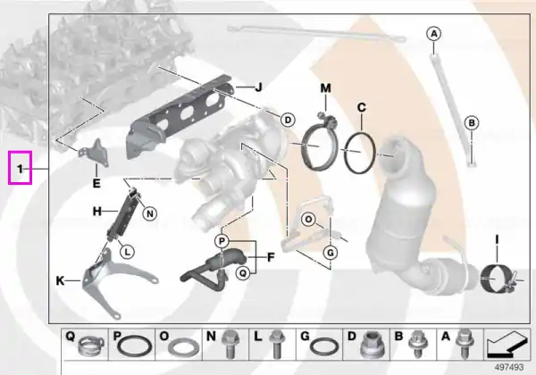 Set garnituri turbosuflanta presiune mare, Value Parts - BMW Seria 4 F32 F33 F36 Gran Coupe Reducere extra