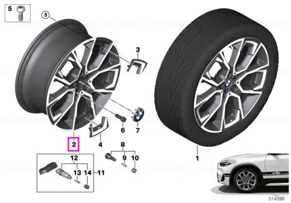 Janta aliaj usor - Aerodynamic 919M - Bicolor Gri/Argintiu (Gunmetal Grey/Bright Turned) - 8Jx19 ET:47 - BMW X1 F48, X2 F39 Mai ieftin