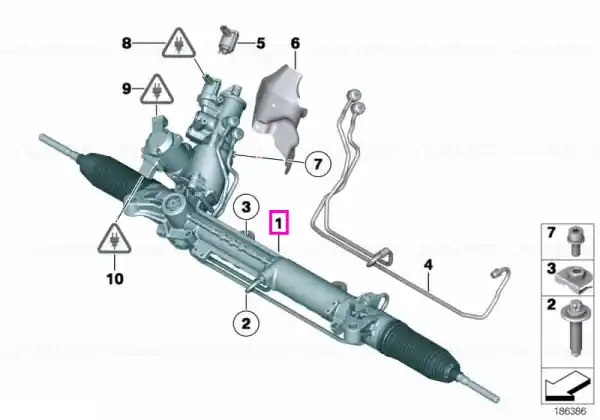 Livrare expres Caseta de directie hidraulica cu Servotronic - BMW Seria 5 F07, Seria 7 F01 F02 - fara 02VH (Integral active front steering)