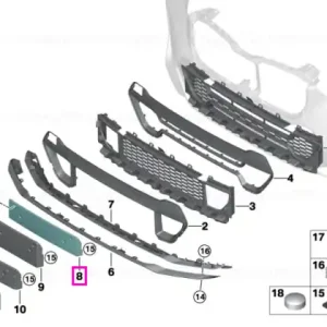 Retur gratuit Suport placuta inmatriculare fata, M, ECE - BMW X1L U12, X1 U11